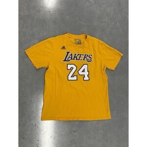 Adidas Los Angeles Lakers Kobe Bryant 24 Gold Tee Shirt Youth Large 14/16
